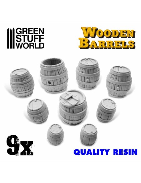 Green Stuff World - Set de Barriles de madera en Resina