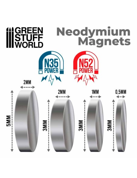 Neodymium Magnets 5x2mm - 50 units (N52)