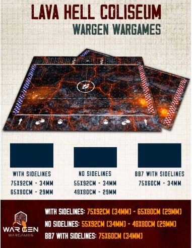 Lava Hell Coliseum - Blood Bowl Compatible Gaming Mat