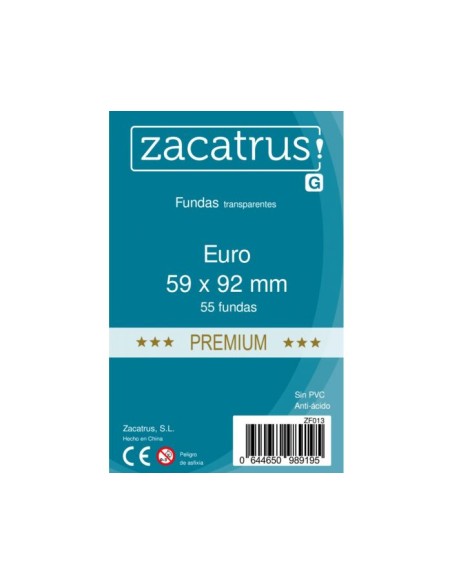 Fundas Zacatrus Euro 59x92 mm PREMIUM (55 unidades)