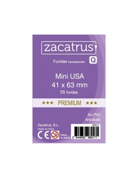 Fundas Zacatrus Mini USA PREMIUM 41x63 mm (55 unidades)