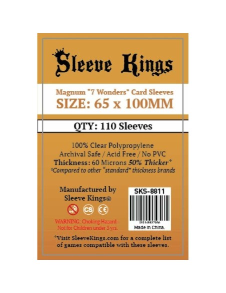 Sleeve Kings Magnum 7 Wonders Card Sleeves 65 X 100 mm (4x110 Pack, 440  Sleeves)