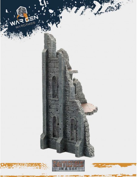 Battlefield in a box - Medium Corner Ruins (Prepainted)