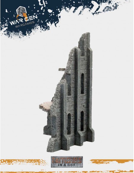 Battlefield in a box - Medium Corner Ruins (Prepainted)