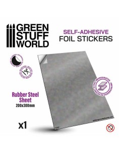 Green Stuff World - Planchas Goma Metalizada AUTOADHESIVO 0.9 mm - A4