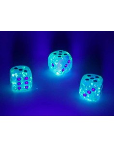 Chessex Signature 12mm d6 with pips Dice Blocks (36 Dice) - Luminary Sky/silver 2