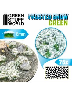 Green Stuff World - Matas Arbustos Nevadas - Autoadhesivas - 6mm - VERDE