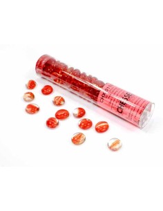 Chessex Gaming Glass Stones in Tube - Catseye Red