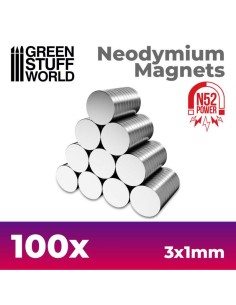 Green Stuff World - Imanes Neodimio 3x1mm - 100 unidades (N52)