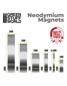 Green Stuff World - Imanes Neodimio 8x2mm - 50 unidades (N52) 2