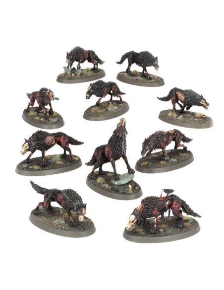 Warhammer Age of Sigmar - Necroseñores Pudrealmas: Lobos Terribles (Dire Wolves)