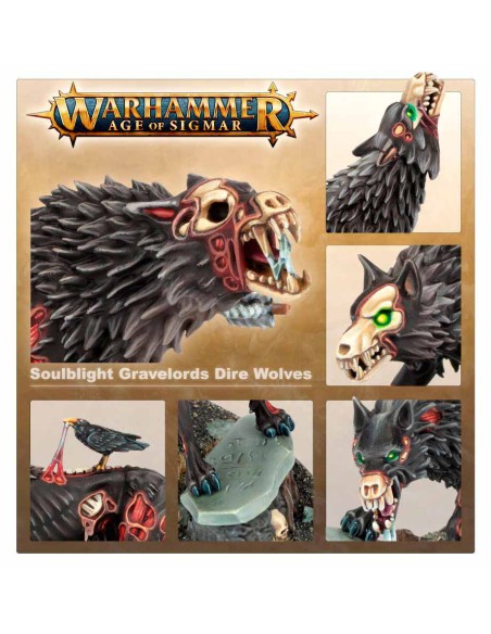 Warhammer Age of Sigmar - Necroseñores Pudrealmas: Lobos Terribles (Dire Wolves)