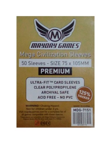 Mayday - Premium Mega Civilization Sleeves 75x105mm (50 u.)
