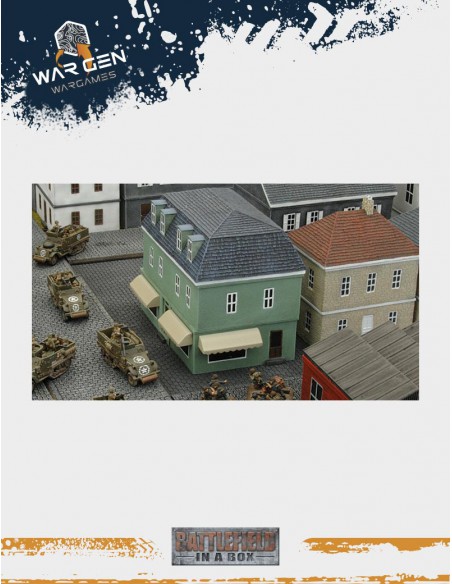 Flames of War - Café building WWII 15mm (Prepainted)