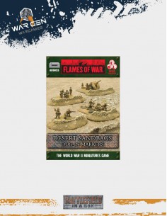 Flames of War - Desert Sandbags Dug-in Markers WWII 15mm (Prepintado)