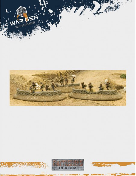 Flames of War - Desert Sandbags Dug-in Markers WWII 15mm (Prepintado)