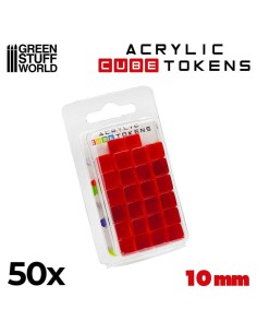 Green Stuff World - Gaming Tokens - Red  Cubes 10mm 2