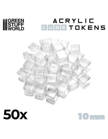 Green Stuff World - Gaming Tokens - Transparent Cubes 10mm