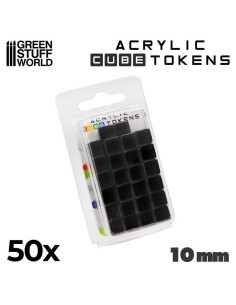 Green Stuff World - Tokens Cubos - Negro 10mm