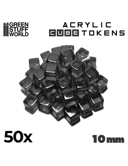 Green Stuff World - Tokens Cubos - Negro 10mm