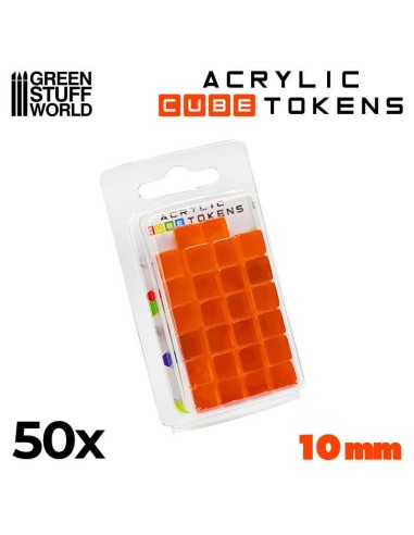 Green Stuff World - Tokens Cubos - Naranja 10mm
