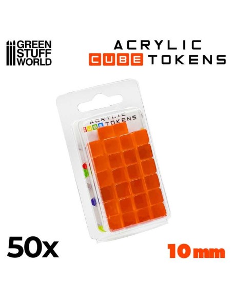 Green Stuff World - Tokens Cubos - Naranja 10mm