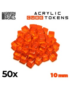 Green Stuff World - Gaming Tokens - Orange Cubes 10mm 2