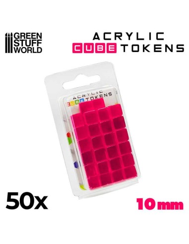 Green Stuff World - Gaming Tokens - Pink Cubes 10mm