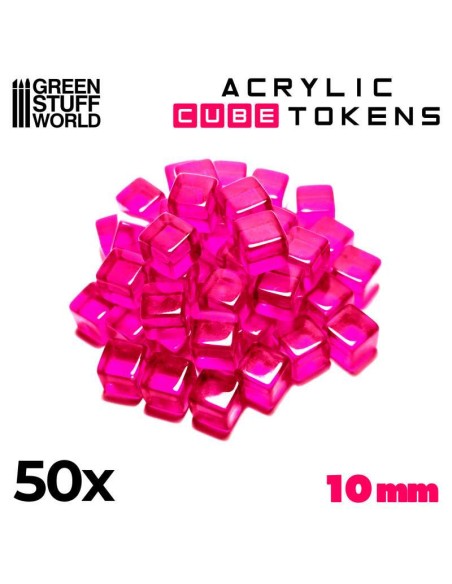 Green Stuff World - Tokens Cubos - Rosa 10mm