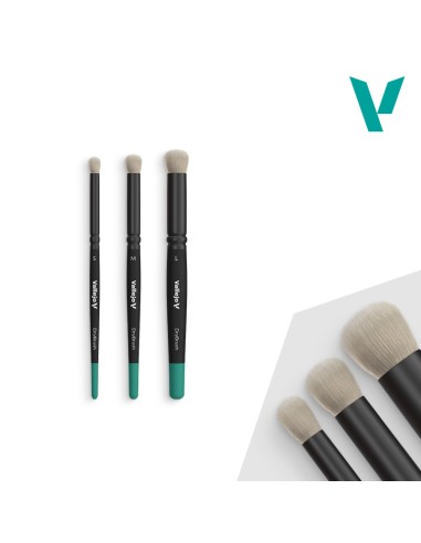 Vallejo - Dry Brush Set: Natural Brush (S, M & L)