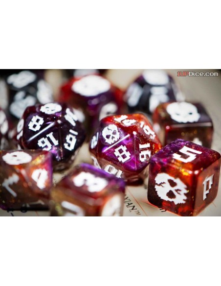 1UP-Dice Cackling Skull polyhedral set