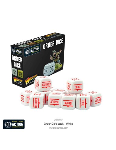 Bolt Action - Orders Dice Pack - White
