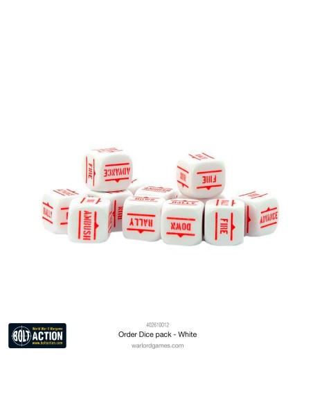 Bolt Action - Orders Dice Pack - White