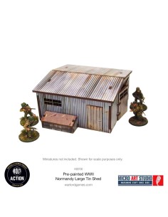 Micro Art Studio: WWII Normandy Large Tin Shed (Prepintado)