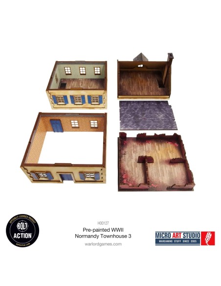 Micro Art Studio: WWII Normandy Townhouse 3 (Pre-painted)