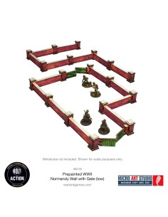 Micro Art Studio: WWII Normandy Walls with Gate (low) (Prepintado)