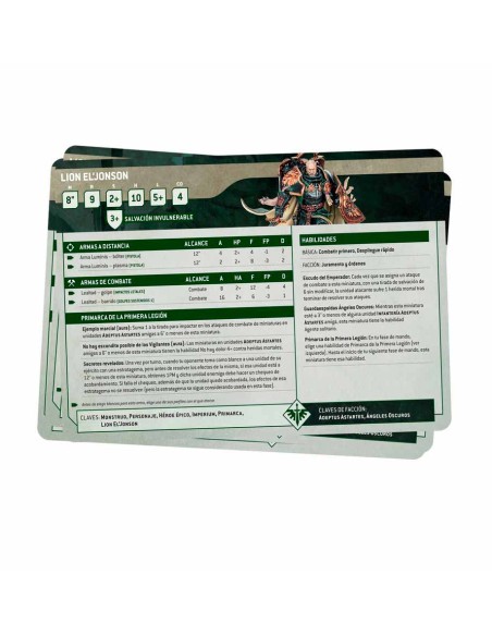 Datasheet Cards: Dark Angels (Spanish)