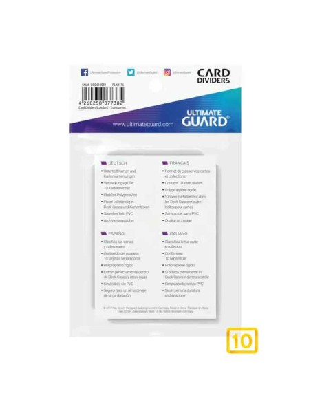 ULTIMATE GUARD - Ultimate Guard Transparent Card Dividers (10 units)