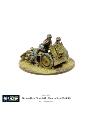 Bolt Action - German Heer 7.5cm LeIG 18 Light Artillery (Winter) Free MDF base