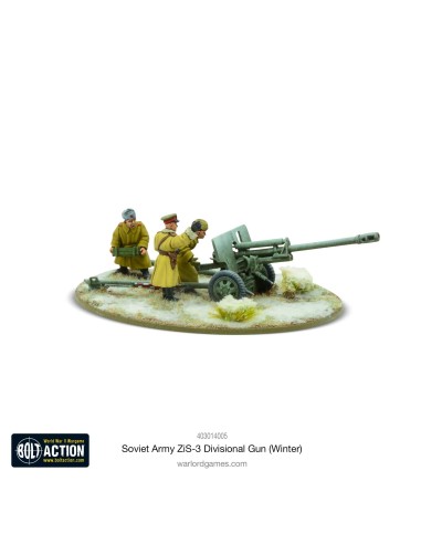 Bolt Action - Soviet ZIS-3 Divisional Gun (Invierno) Free MDF base