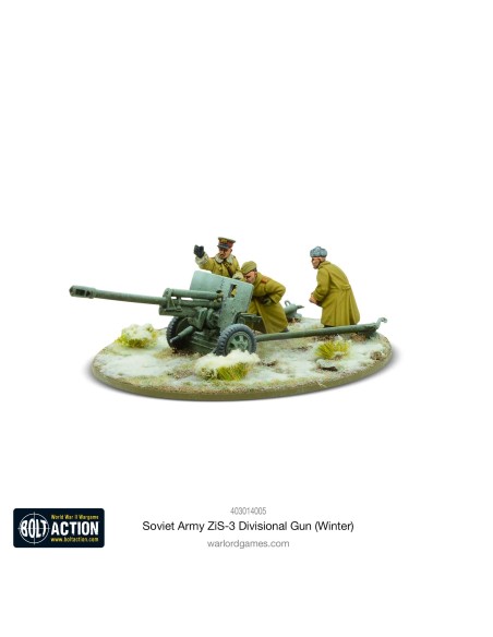 Bolt Action - Soviet ZIS-3 Divisional Gun (Invierno) Free MDF base