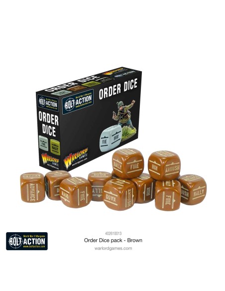 Bolt Action - Orders Dice Pack - Marrón (Brown)