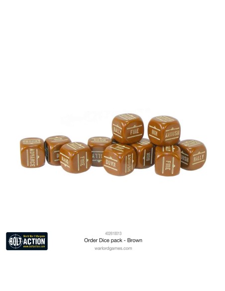 Bolt Action - Orders Dice Pack - Marrón (Brown)