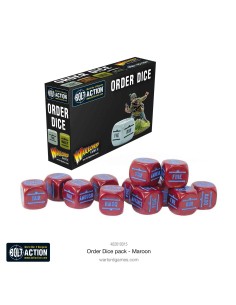 Bolt Action - Orders Dice Pack - Granate (Maroon)