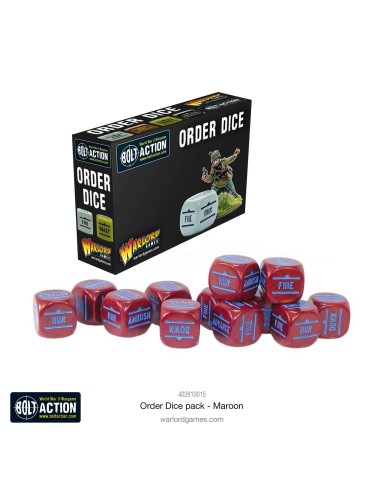 Bolt Action - Orders Dice Pack - Maroon