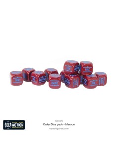 Bolt Action - Orders Dice Pack - Granate (Maroon) 2