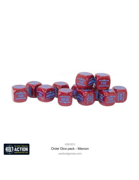 Bolt Action - Orders Dice Pack - Granate (Maroon)