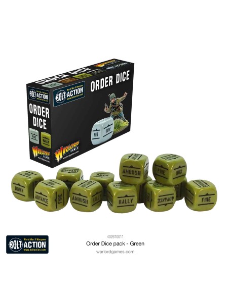 Bolt Action - Orders Dice Pack - Verde (Green)