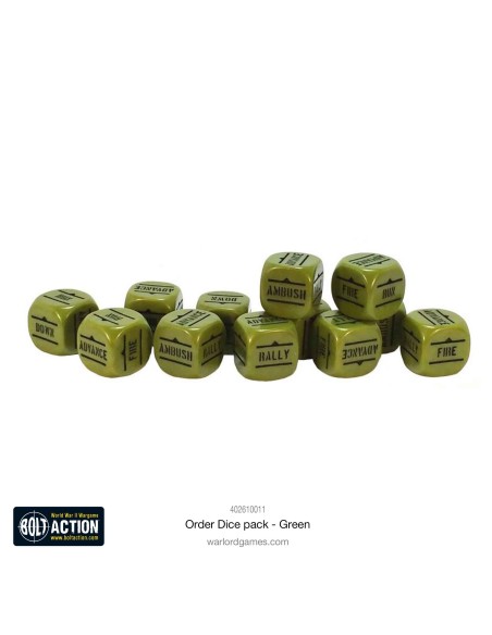 Bolt Action - Orders Dice Pack - Verde (Green)