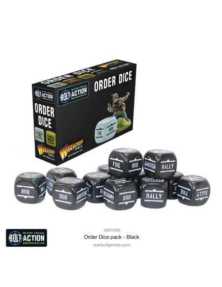 Bolt Action - Orders Dice Pack - Negro (Black)